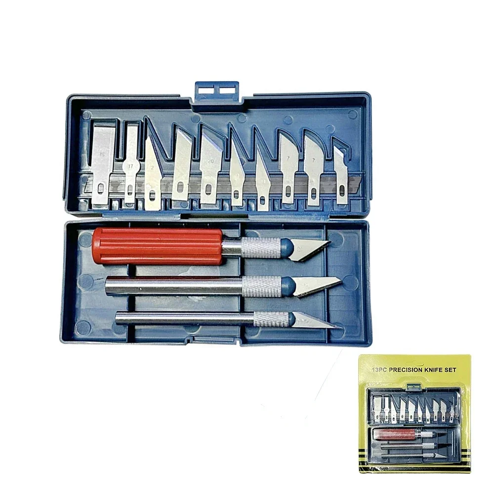 13 in1 Metal Carving Knife Pen Style Art Seal Cutting Manual Combination Paper Cuttings Non-Slip Gadget DIY Precision Repair Too
