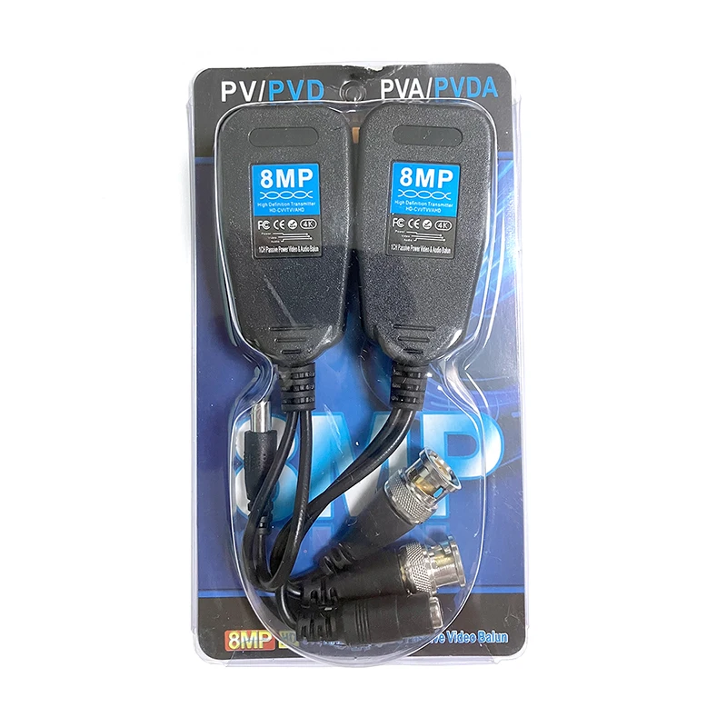 5 pares 8MP 4K alimentación de vídeo pasiva a conector RJ45 convertidor transceptor Video Balun para cámara HD 5MP 8MP AHD/CVI/TVI