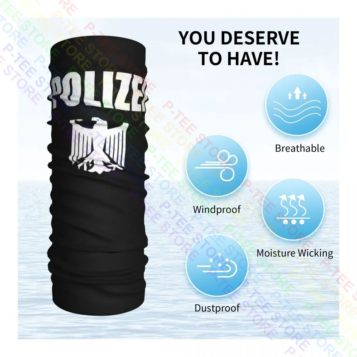 Polizei-ドイツの警察イーグルネックゲートル、スカーフ、フェイスマスク、サイクリングカバー、バンダナ、夏