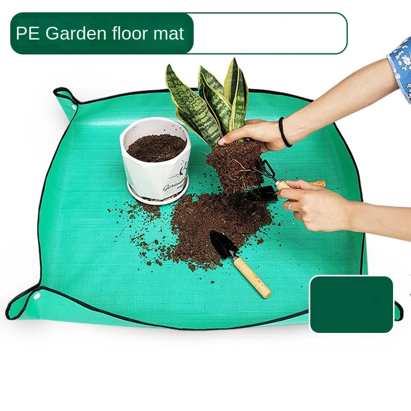 Esteras para trasplante de macetas de 50x50cm, estera para plantar y jardinería, estera para repottamiento de plantas de Pe, almohadilla plegable impermeable para macetas de jardinería