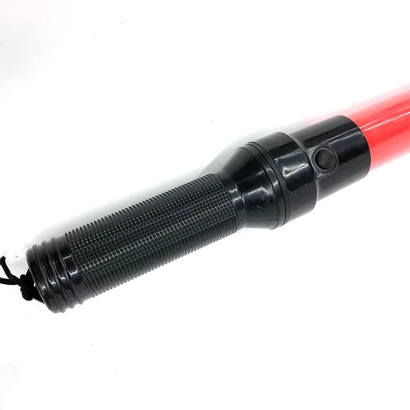 54cmX4cm Red Flashing Distress Signal Warning Light Rod Emergency Road Traffic Control Safety Wand for Car Directing Parking