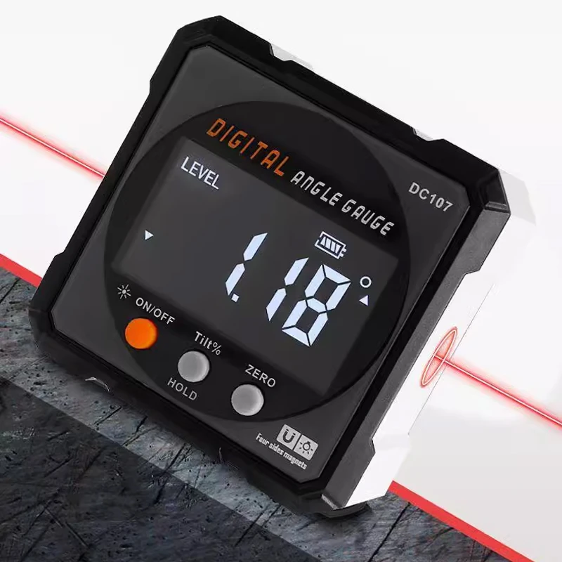 Kỹ Thuật Số Protractor Laser USB Inclinometer 360 ° Độ Góc Tìm Độ Chính Xác Cao Goniometer Nam Châm Đo Độ Nghiêng Dụng Cụ