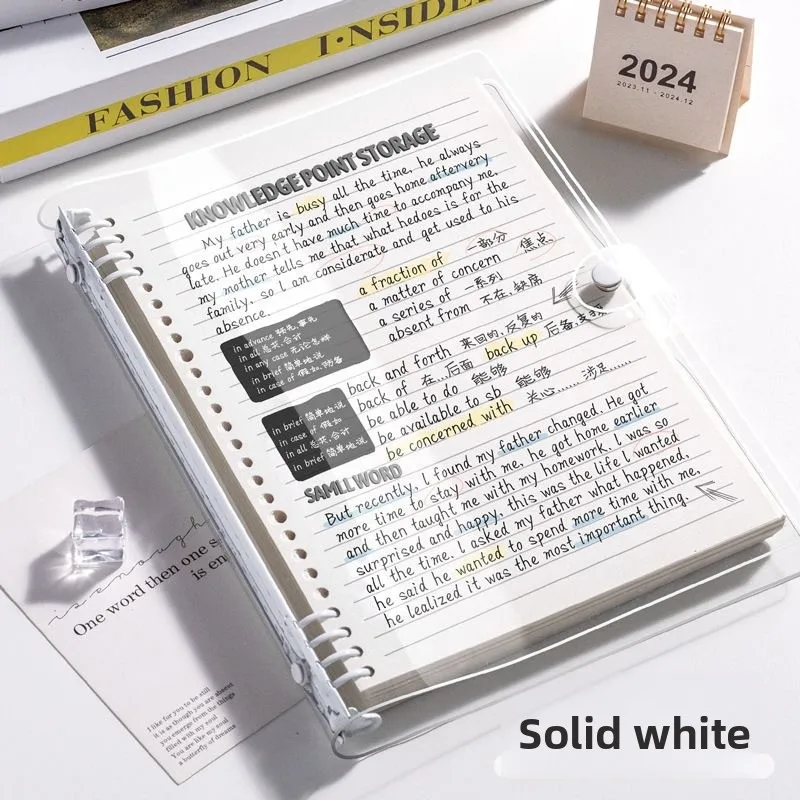 120Pages A5 Loose Spiral Notebook Detachable Coil Notebook PVC Waterproof Cover Simple Student Notepad School Supplies