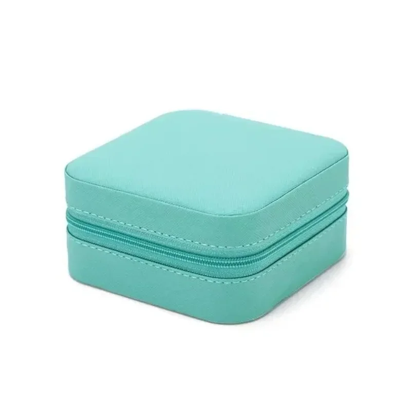Mini scatola portaoggetti per gioielli portatile da viaggio per la famiglia, orecchini, collane, scatola portaoggetti per anelli femminili, espositore in pelle PU