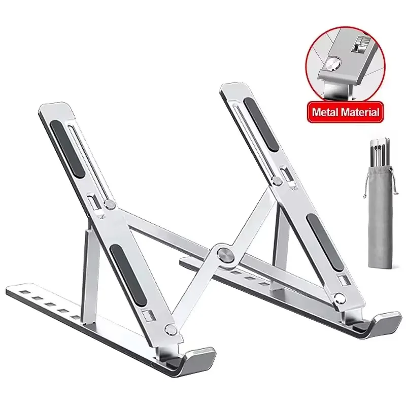 Soporte plegable de aluminio para ordenador portátil, Base de soporte ajustable para portátil para Macbook Air Pro, accesorios de soporte de refrigeración