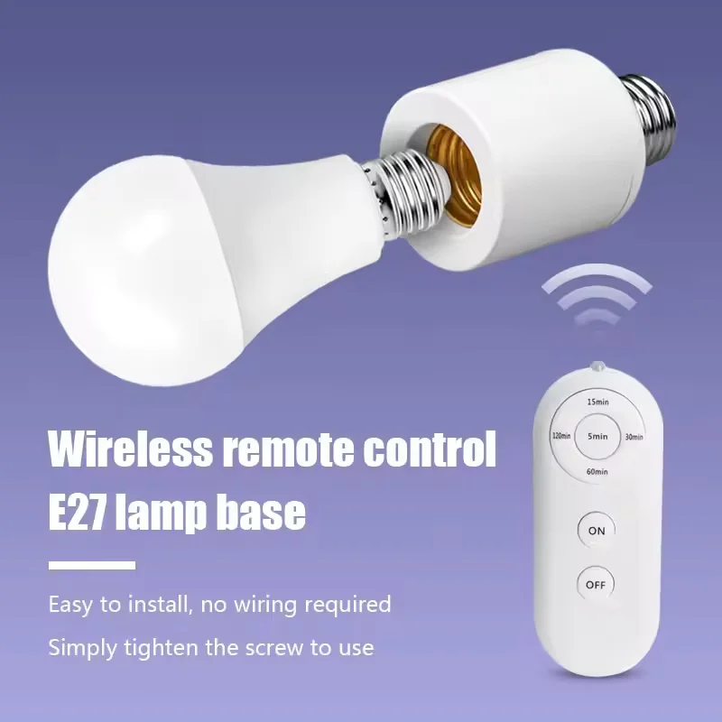 E27 controle remoto sem fio inteligente temporizador interruptor suporte da lâmpada 110v 220v 60w casa multi interruptor de luz quarto do bebê interruptor temporizador
