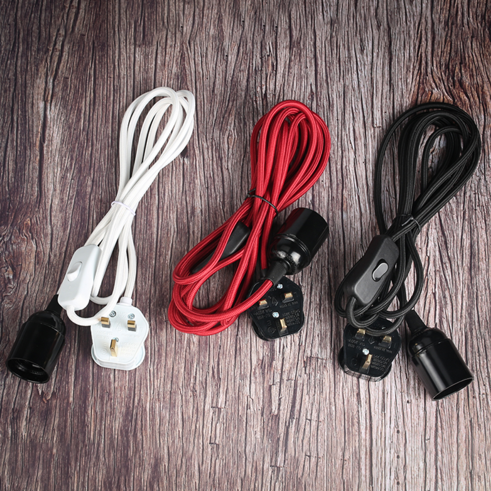 Lampensockelhalter, Netzkabel, 3/4 m, E27, UK, hängende Anhänger-LED-Leuchte, Lampenfassung, Kabeladapter mit Schalter, 220 V