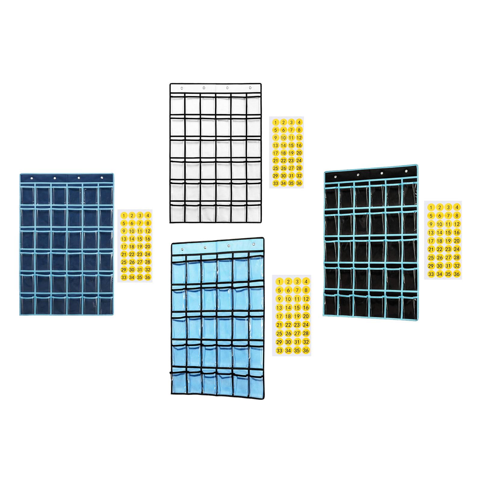Klassenzimmer-Taschendiagramm, multifunktional, mit Zahlenaufklebern, Taschen-Organizer