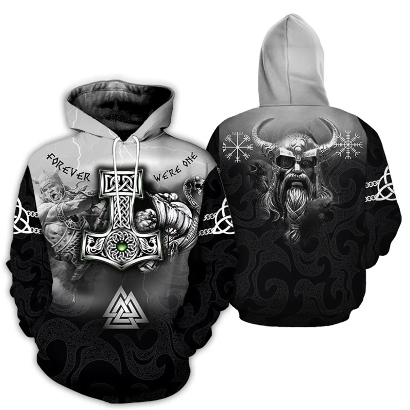 Vintage Sweatshirt Männer 3D Druck Viking Mythologie Mit Kapuze Langarm Übergroßen Hip Hop männer Hoodies kinder Sweatshirt männer mantel