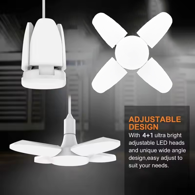 Bombilla LED plegable con forma de ventilador E27, CA 85-265V/220V 28W, bombilla Led para el hogar y la sala de estar, lámpara para almacén, luz de techo de garaje