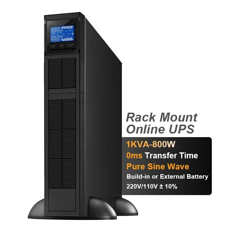 Cwups 1kva 800w monitoreo de seguridad telecomunicaciones monofásicas montadas en bastidor en línea para sistema de cámara CCTV