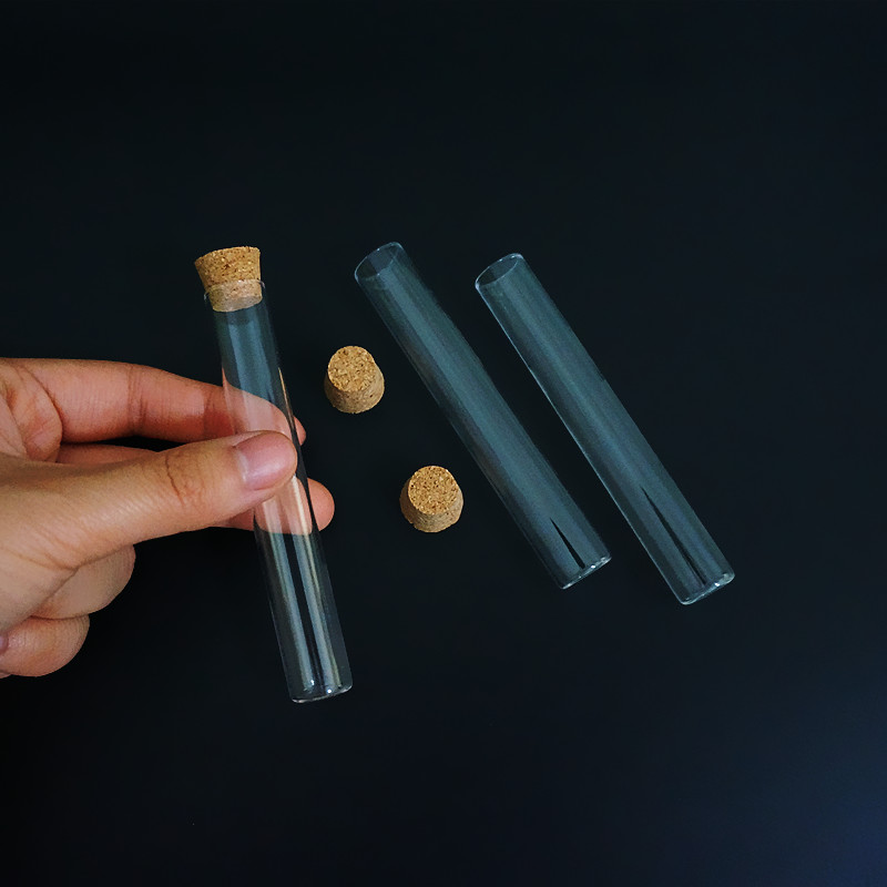 24 ピース/ロット 15 × 100 ミリメートル平底ガラス試験管コルクストッパー付き種類のテスト