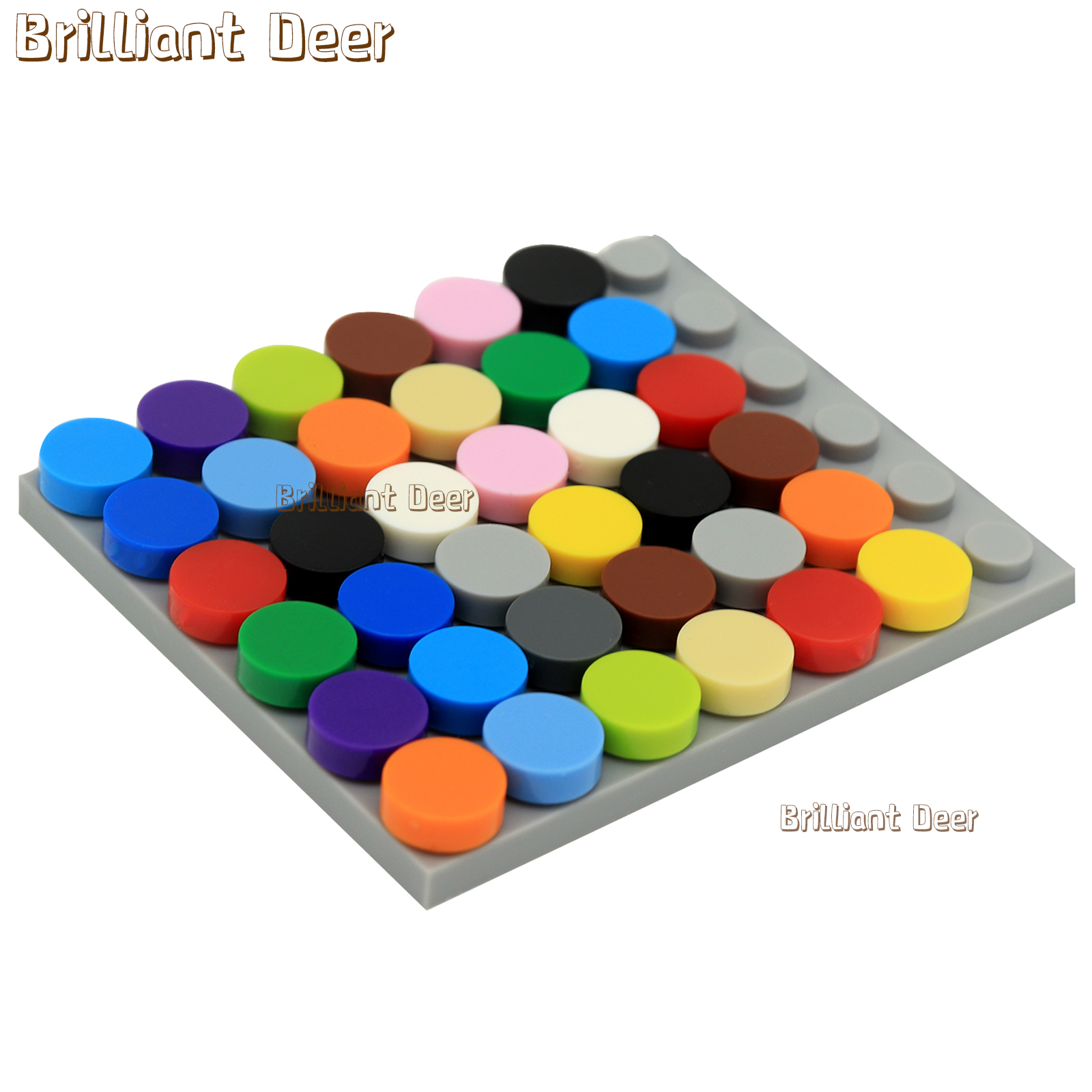 800PCS กระเบื้องแบน 1x1 จุดรอบอิฐ 35381 98138 MOC DIY Building Blocks สําหรับโมเสค Portrait Art Design ของเล่นเด็ก