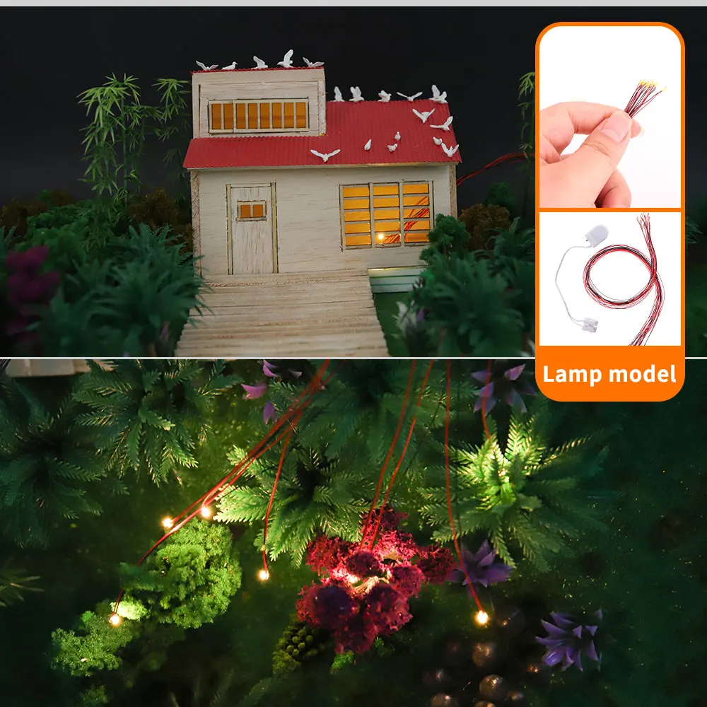 0805 10 Chip Led Smd Có Dây Với 3V Nút Box Sở Thích Bộ Mô Hình Cho Mô Hình Đồ Chơi Đèn tự Làm Mô Hình