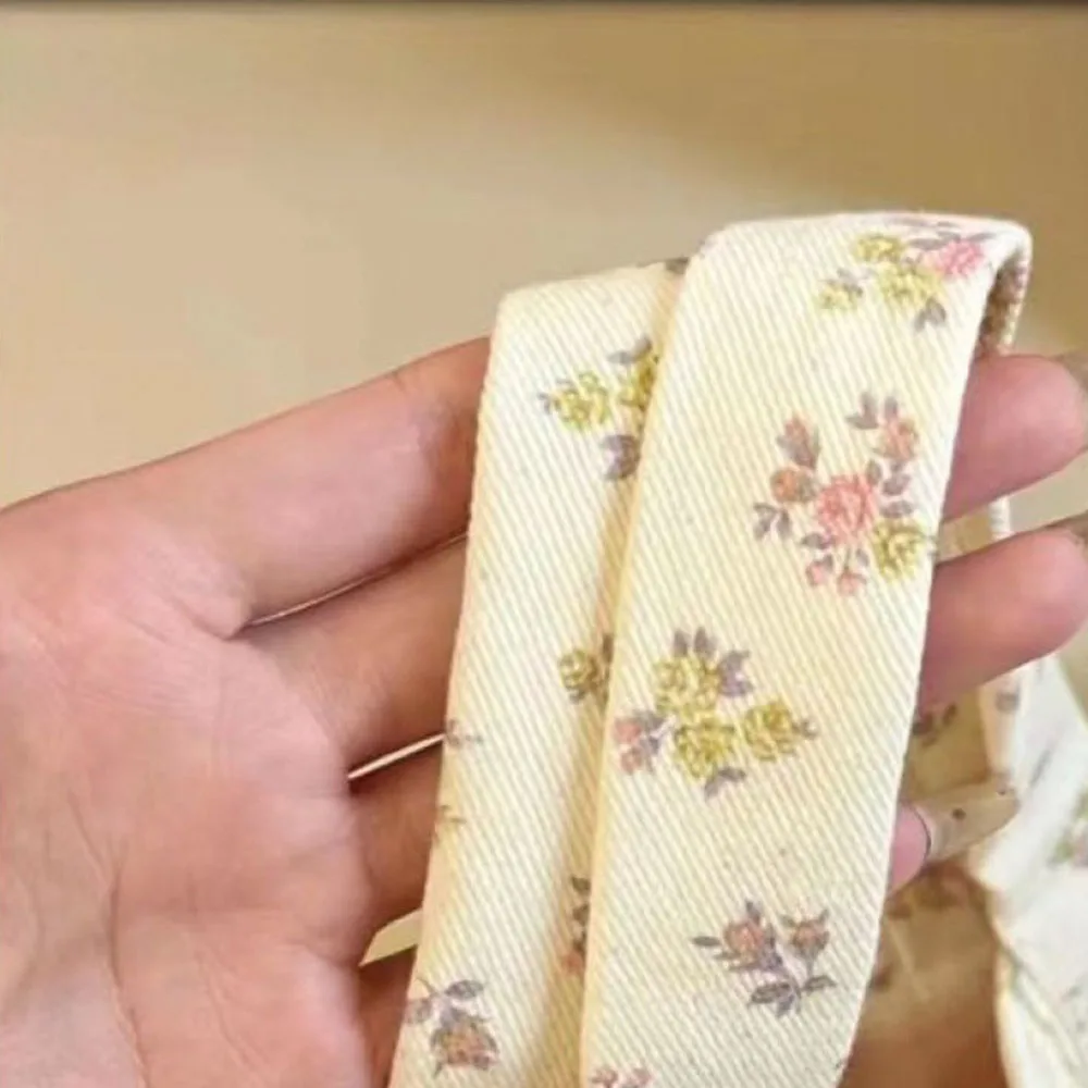 Bolso de mano estampado de gran capacidad, bolso de mano de lona con lazo de encaje, a la moda