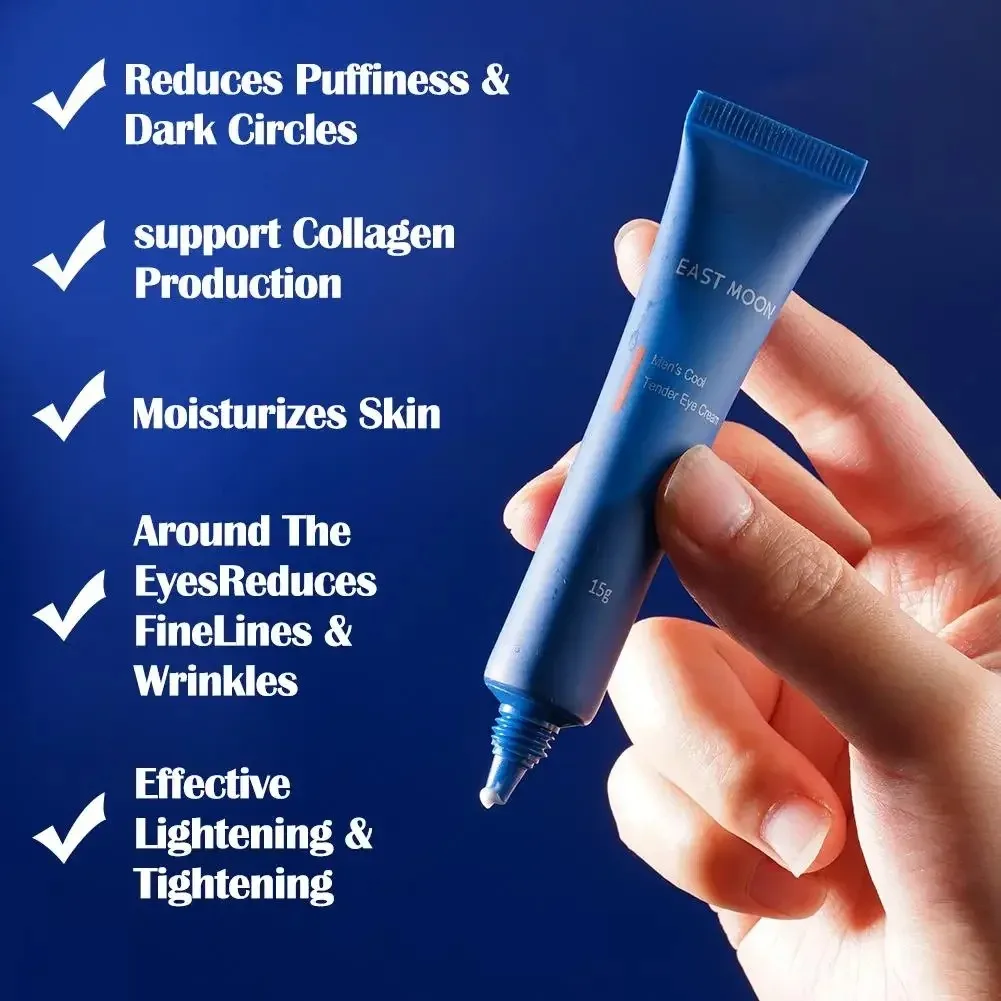 Crema para ojos para hombres, hialuronato, Gel fresco para ojos, crema hidratante debajo de los ojos para ojeras, hinchazón, líneas finas, cuidado de los ojos