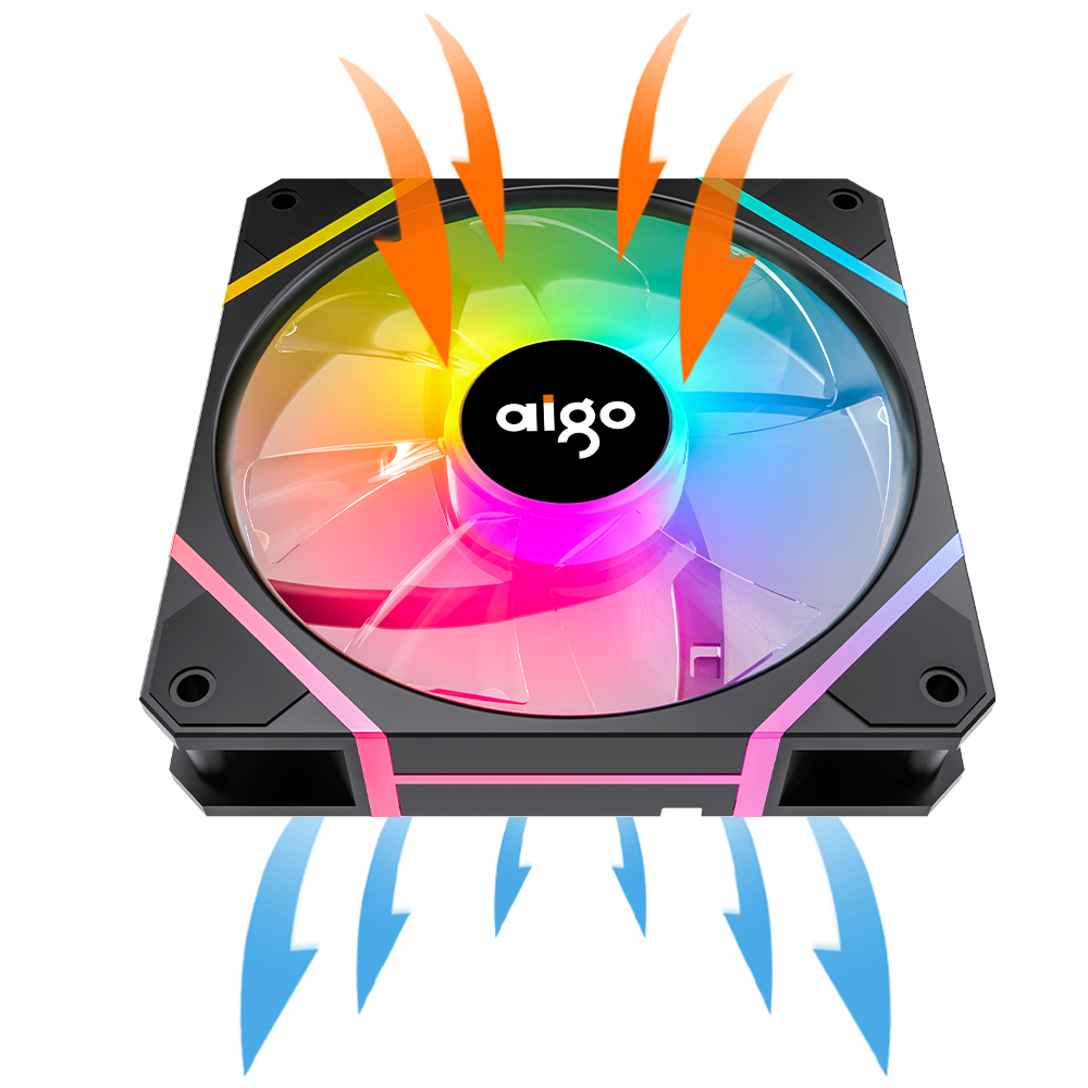 Aigo AM12PRO RGB-Lüfter Ventoinha PC 120 mm Computergehäuselüfter-Kit Wasserkühler 4-poliger PWM-CPU-Lüfter 3pin5v argb 12 cm Ventilador