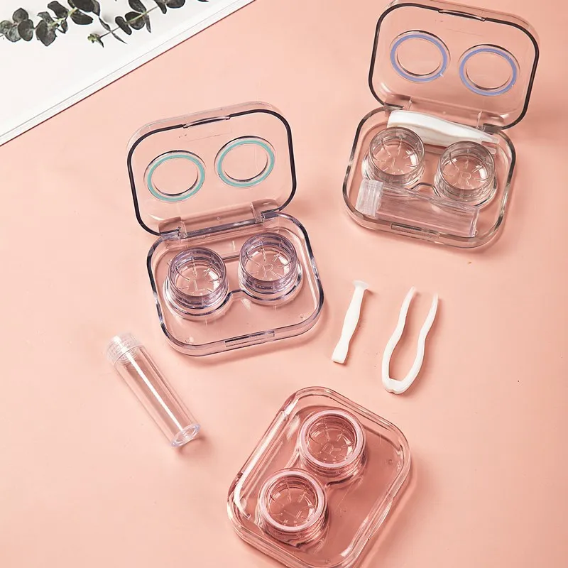 Customized Color Contact Lens Case Clip Stick Tweezers Combination Box Piece Clip Set for Lenses Color Tweezers