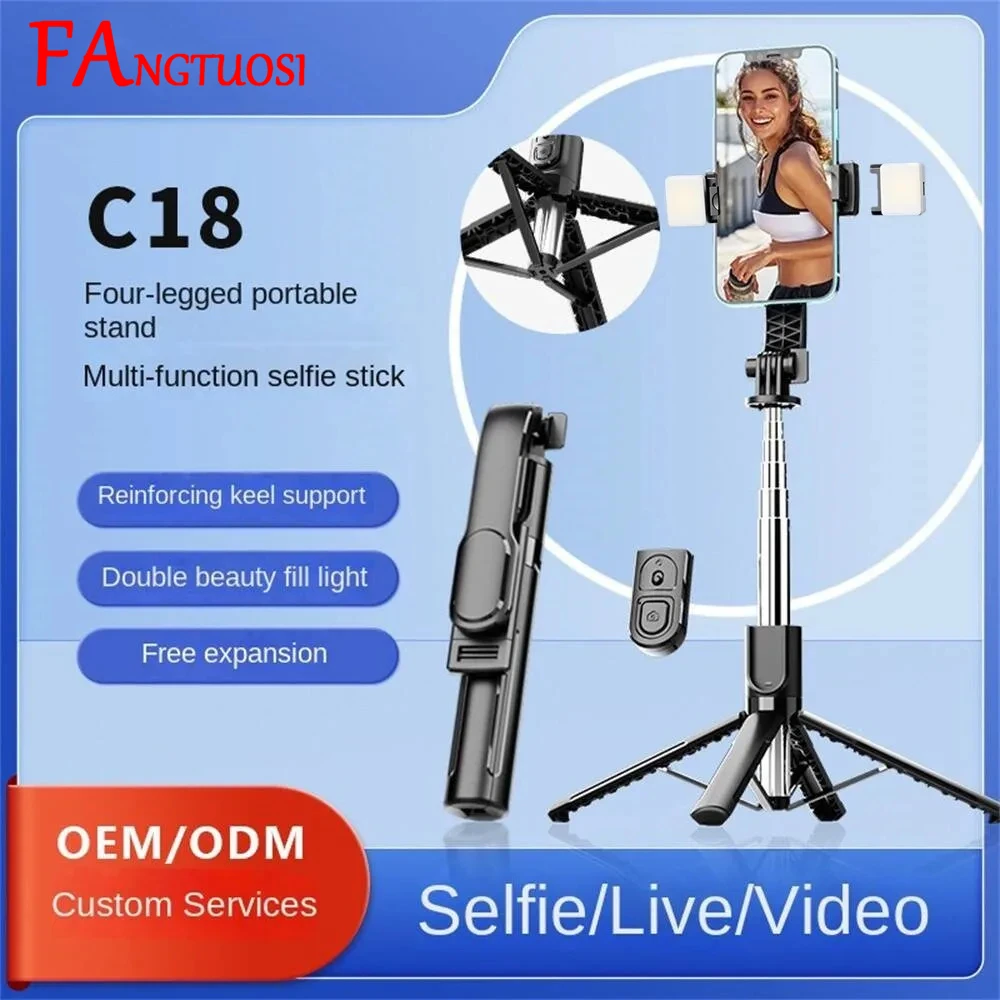 FANGTUOSI 2025 nuevo palo de Selfie inalámbrico para teléfono inteligente trípode de 40,5 pulgadas con Bluetooth remoto portátil soporte plegable para Live