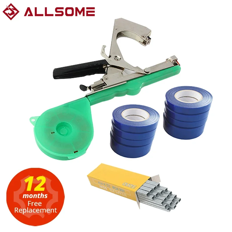 Allsome Binde maschine Pflanze Garten Pflanze Tapetool Tapener 10 Rollen Klebeband Set für Gemüse Traube Tomaten Gurke Pfeffer Blume