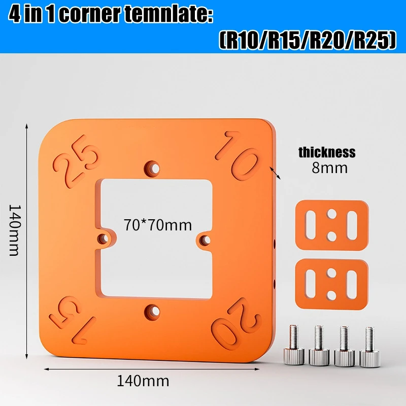 ไม้ Router มุมรัศมีแม่แบบ Jig R10 to R50 Routing มุมโค้งมิลลิ่งวงกลม Radian ความแข็ง ABS เครื่องมือ