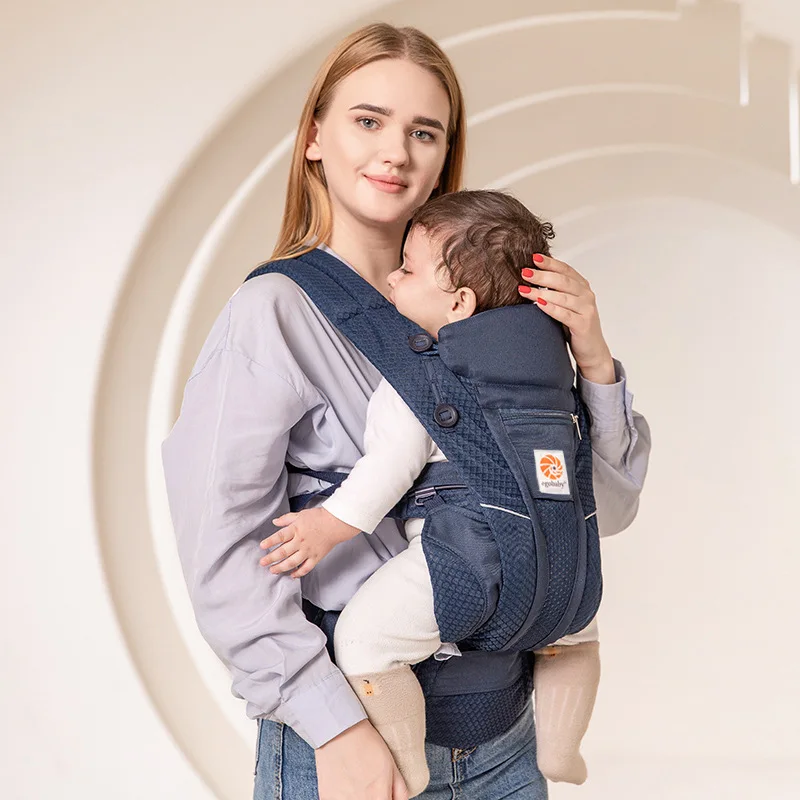 Com caixa e instruções Breeze 360 Porta-bebês ergonômico todas as posições Sling Wrap Mochila 0-36 M