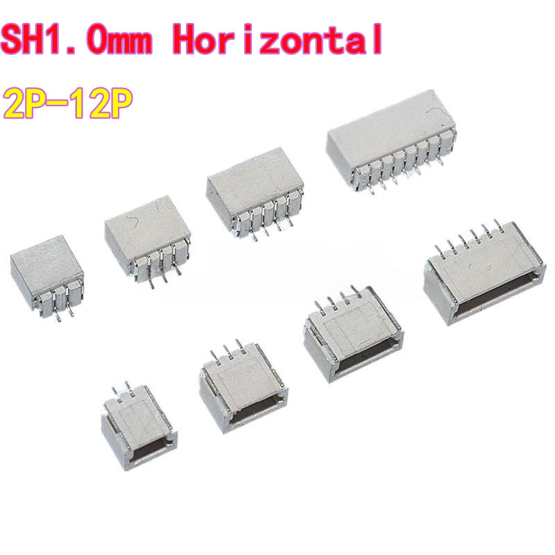 20 piezas SH1.0mm conector de paso Horizontal/Vertical de 1,0mm 2P/3P/4P/5P/6P/7P/8P/10P enchufe SMD