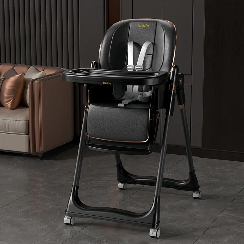 Cadeira de jantar para bebês, mesa de jantar infantil, assento e dormir ajustáveis, dobrável com um clique, cadeira de mesa multifuncional