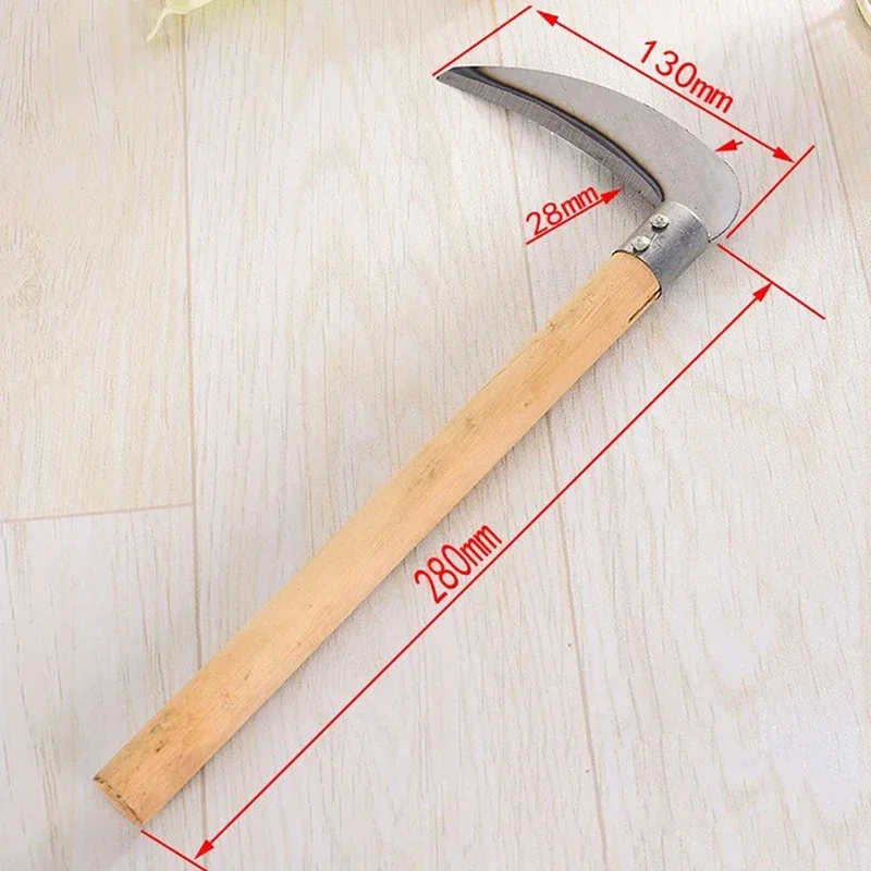การเกษตรยาว Sickle ตัดข้าวสาลีเครื่องตัดหญ้าสวนหญ้า Weeding มีดฟาร์ม Scythe Sickle สวนเครื่องมือ