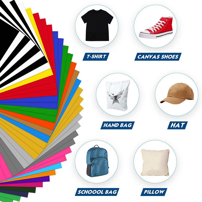 Feuilles de vinyle à transfert de chaleur HTV PU, 36 pièces, 12x10 pouces, fer sur vinyle, machine de presse à chaud, t-shirts de bricolage