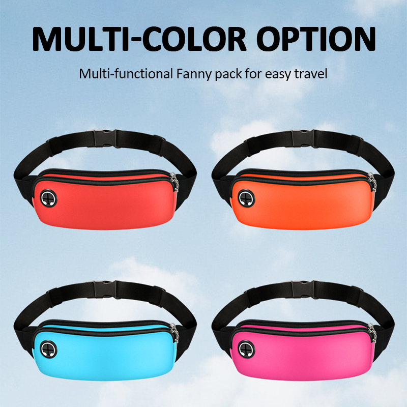 กีฬา Fanny Pack เข็มขัดผู้หญิงกระเป๋าผู้ชายเอวกระเป๋าโทรศัพท์มือถือกระเป๋ายิมอุปกรณ์เสริมปรับสายรัดเอวกระเป๋า