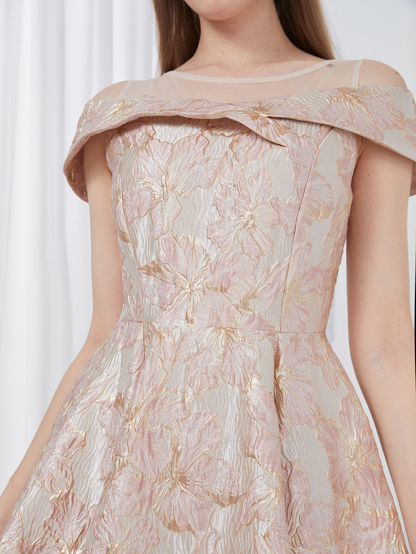 DEVCHATA Luxe Nieuwe Korte Avondjurk Vrouwen Jacquard Patchwork Borduren Feestjurk Elegant A-lijn Bloemen Baljurk Vestido