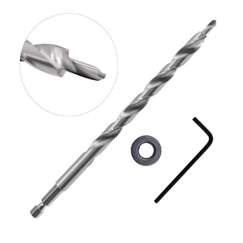 Mở Rộng Định Vị Bột Chiên Mũi Khoan Xoắn HSS Lục Giác Tay Cầm Và Vòng Tay Cầm 9.0/9.5Mm Gỗ Nghiêng Khoét Lỗ