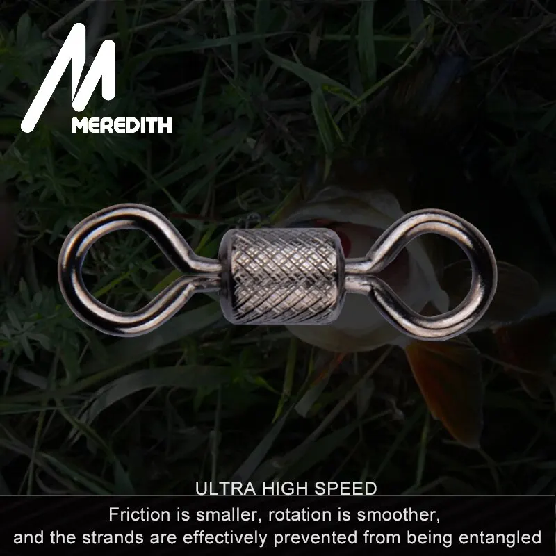 MEREDITH-rodamientos giratorios de pesca, accesorios de pesca de carpa, 50 unids/lote