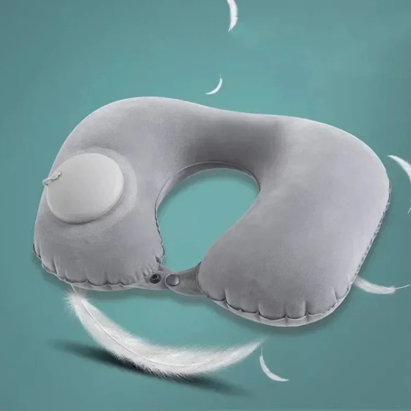Cuscino da viaggio gonfiabile a forma di U Cuscino di supporto per il collo ad aria portatile Comodo cuscino per dormire per gonfiare