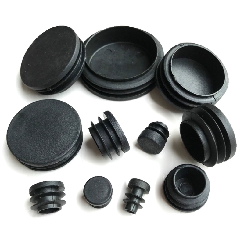 2/4/5/10 pezzi Tappi terminali in plastica nera rotonda Tappi per tubi Inserti per tubi Tappo 10mm 12/13/14/16/19/20/22/25/27/28/30/32-100mm