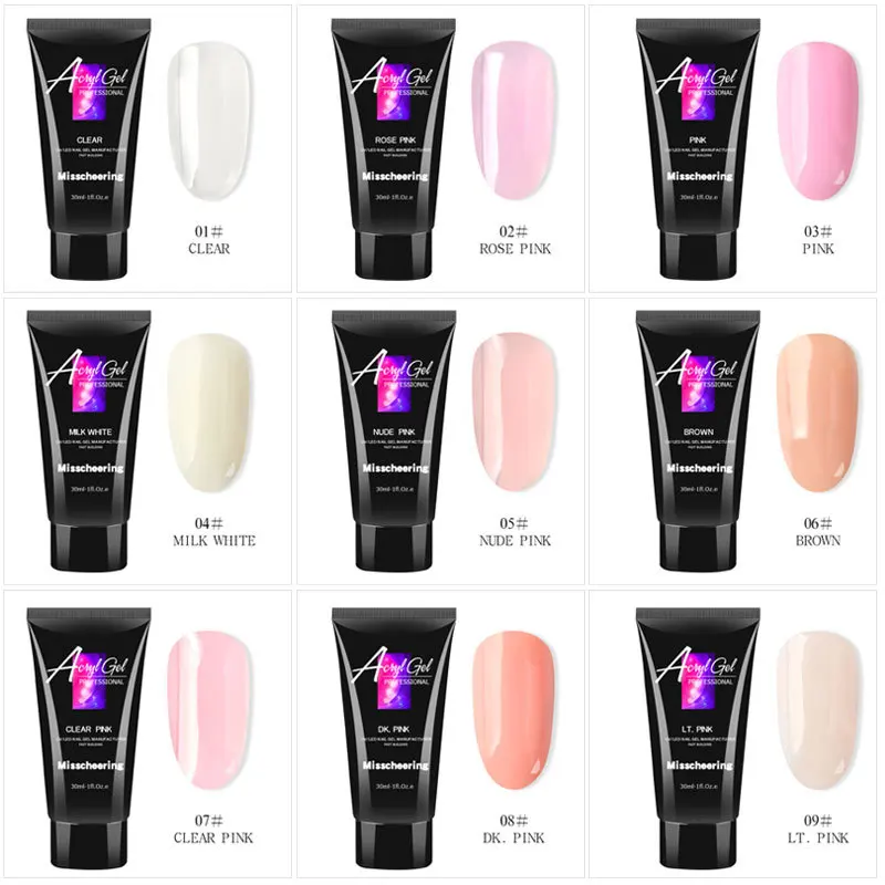30ml เจลต่อเล็บเล็บสร้างโพลีเล็บอะคริลิคเจล UV LED Quick Extension คริสตัลรุ่นไม่เจ็บปวดคริสตัลกาว