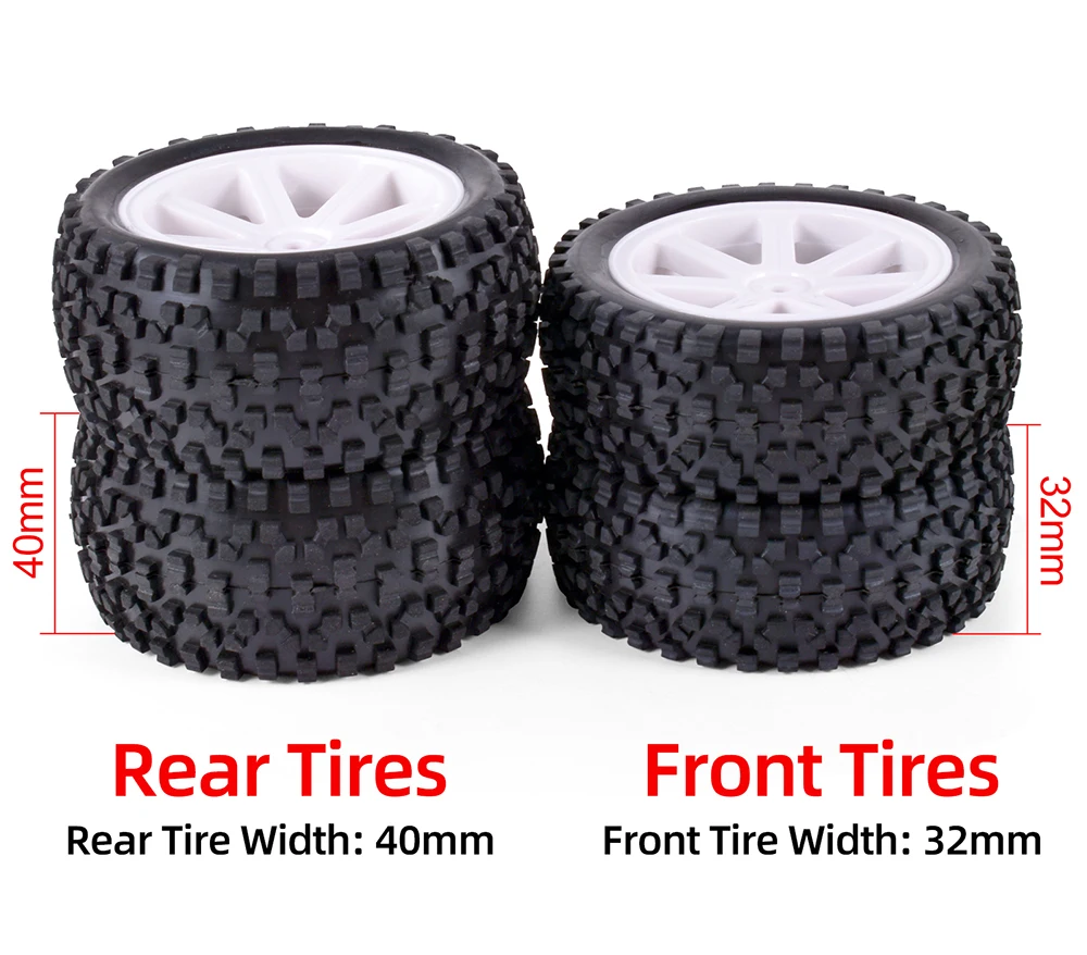 RC Car Wheels and Tires 1/10 Scale 12mm Hex for 144001 124019 12428 124017 124016 124018 Redcat、HSP、HPI、Traxxas  Upgrade Parts