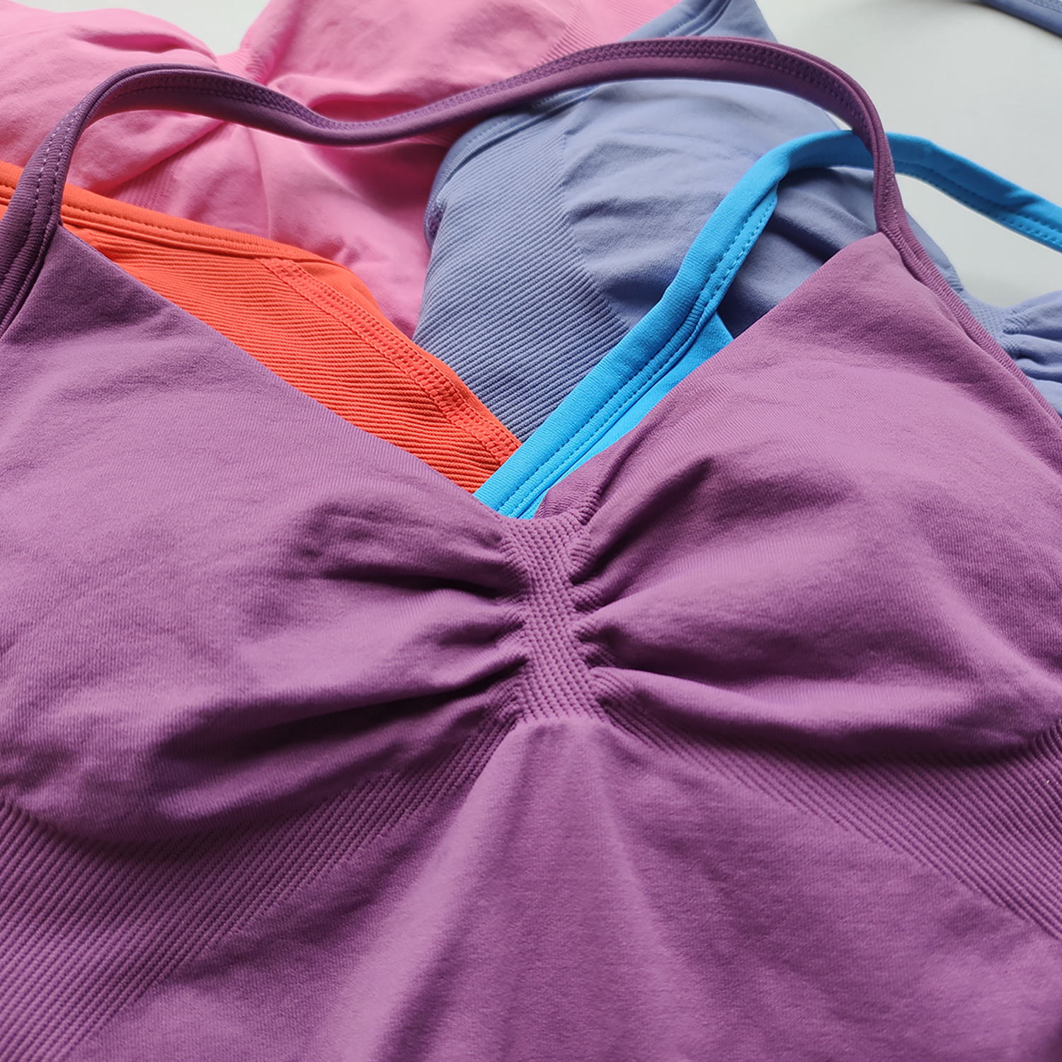 Impact Longline Strappy Gym Top Backless Gym Clothes Women Scrunch Built-in Bra With Removable Cups Yoga Tank Tops