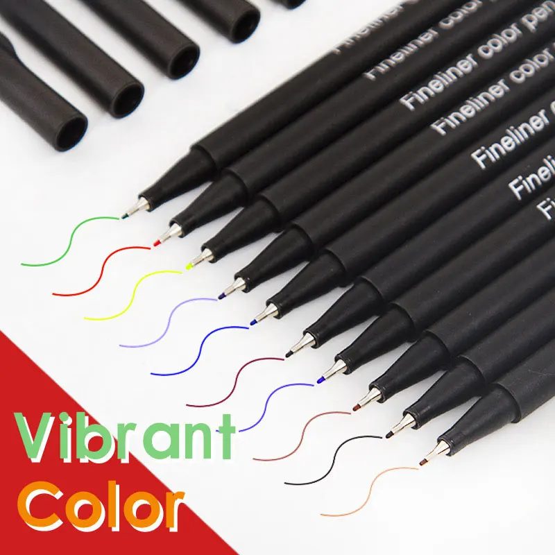 Clearance_12 PZ Pennarello Fineliner Penna colorata Manga per scritte 0,4 mm Art Sketch Journaling Acquerello Materiale scolastico Stat