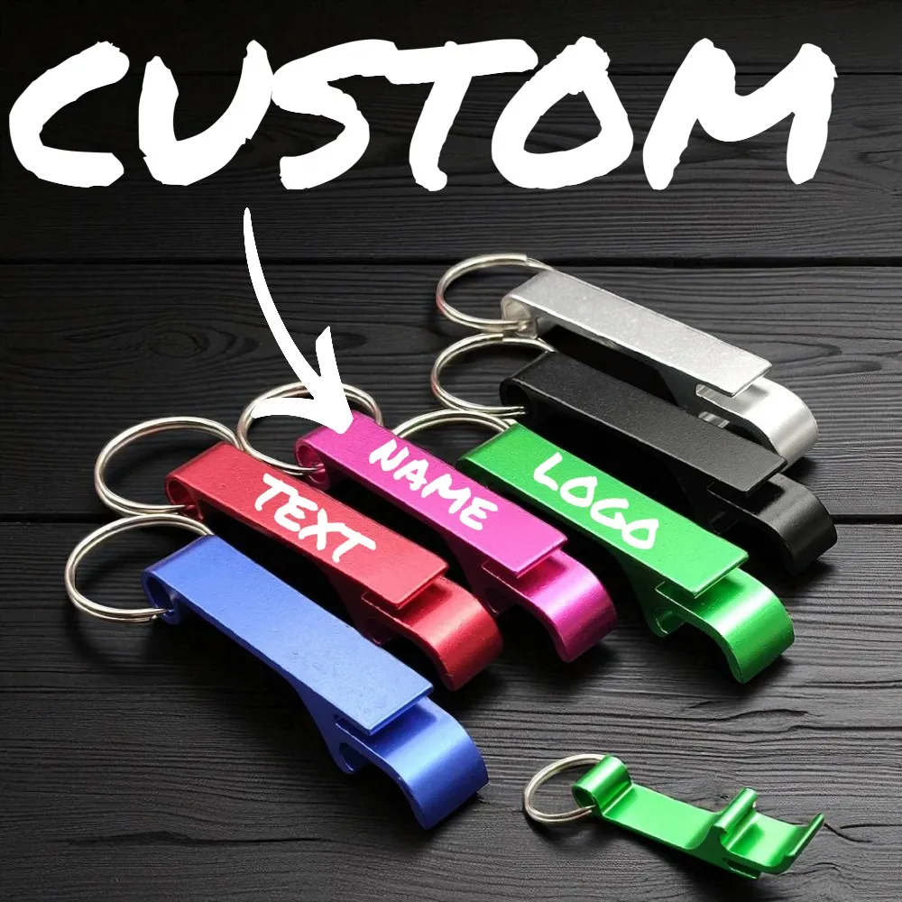 1pc chaveiro personalizado abridor de garrafa personalizado chaveiro mini cerveja pode cozinha barra ferramentas acessórios presente atacado