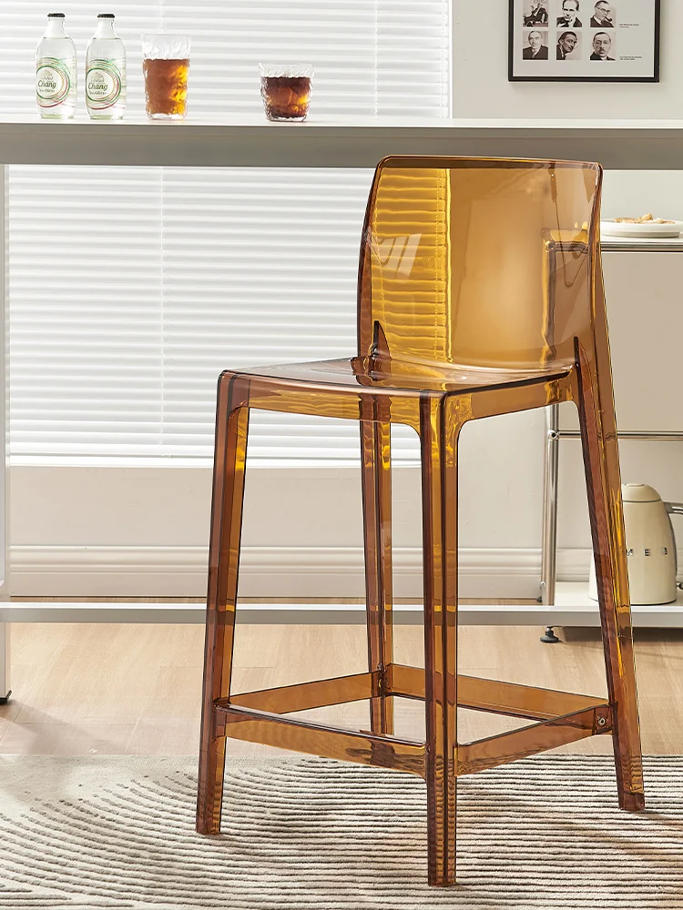 Transparent Acrylic Bar Stool Front Desk Cash Register High Stool Home Island Table Chair Cafe Restaurant Highs Chairs