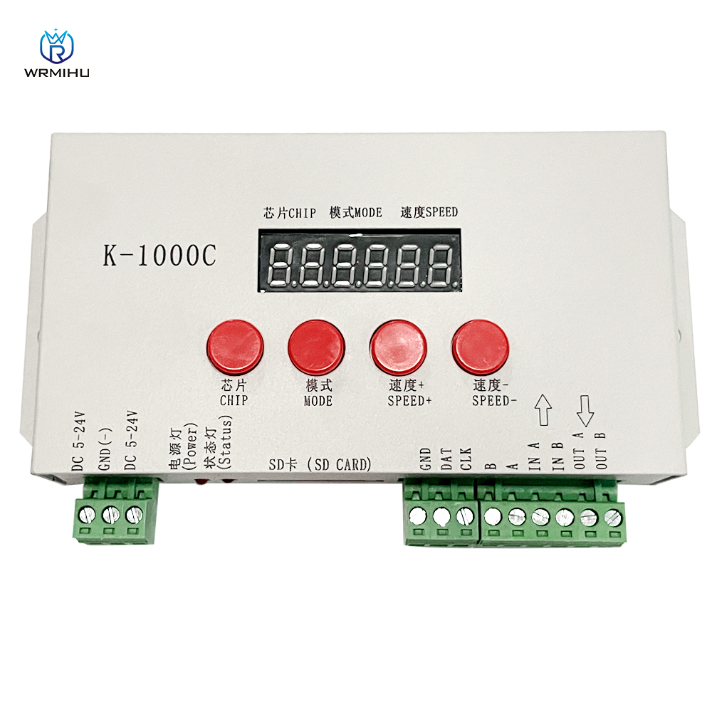 Controlador de K-1000C (actualizado de T-1000S) K1000C WS2812B,WS2811,APA102,T1000S WS2813 LED 2048 píxeles controlador de programa DC5-24V