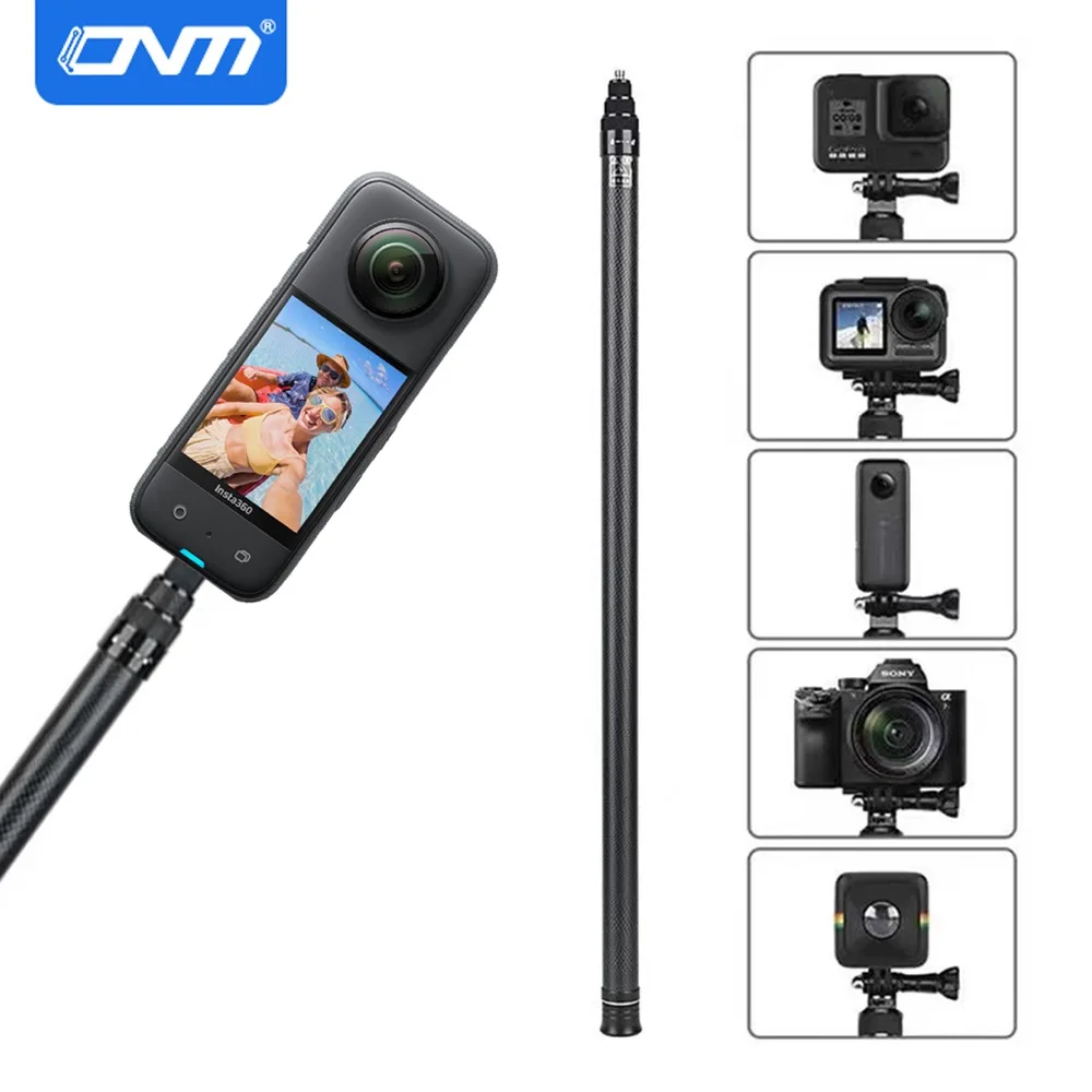 3M Carbon Fiber Selfie Stick für Insta360 X3/ONE X2/RS Aluminium Legierung Selfie Stick für GoPro Hero 11 10 9 8 DJI OSMO Action