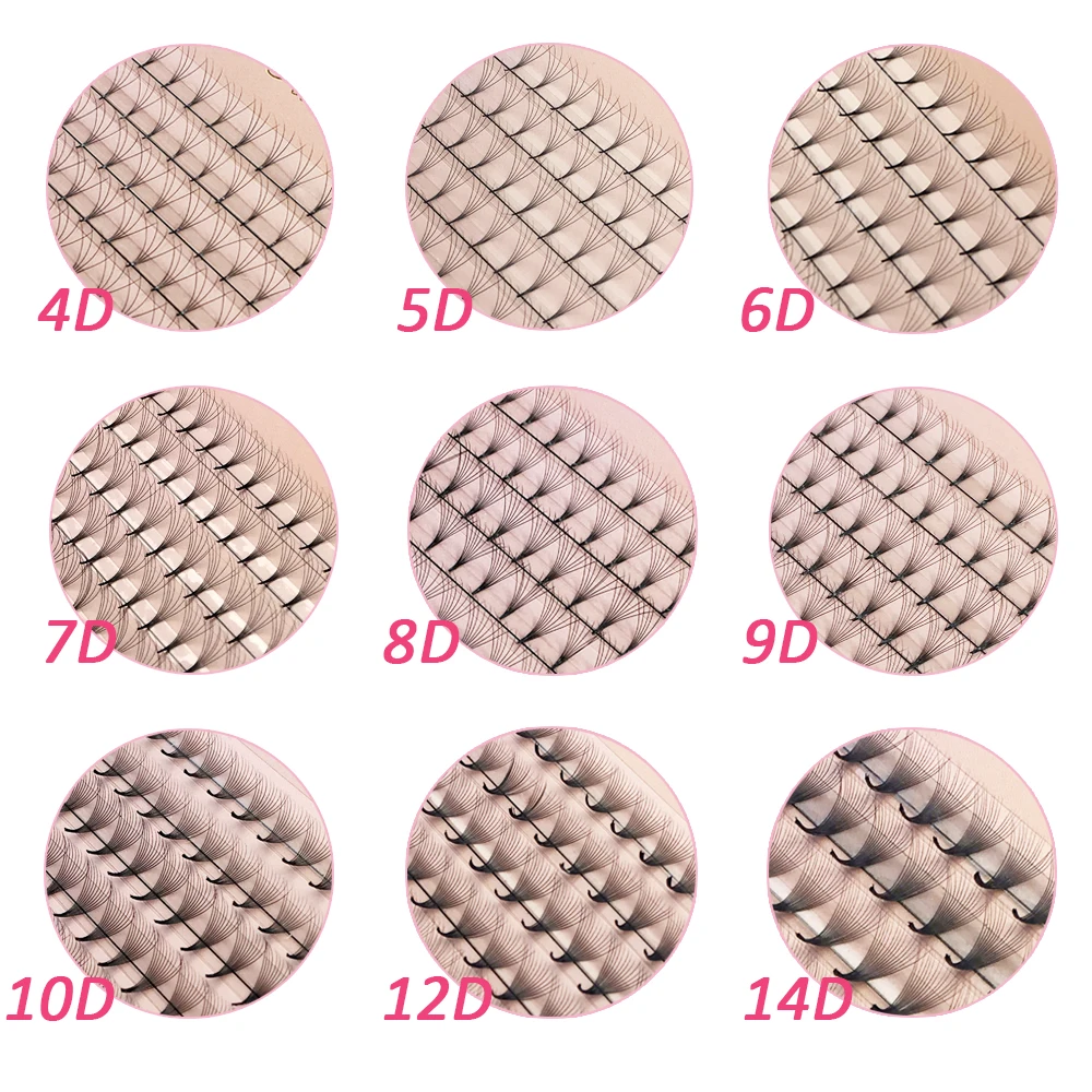 Nữ Thần Premade Tập Người Hâm Mộ 4D 5D 6D 7D 8D 10D 12D 14D 16D 20D Cá Nhân Hàng Mi Nối Dài Nhọn Thân 320 người Hâm Mộ Giả Chồn