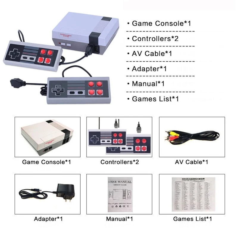 Console de jeu vidéo Mini TV pour loisirs familiaux, sortie AV, rétro, 620 jeux classiques intégrés, manette de jeu pour touristes, lecteur de jeu