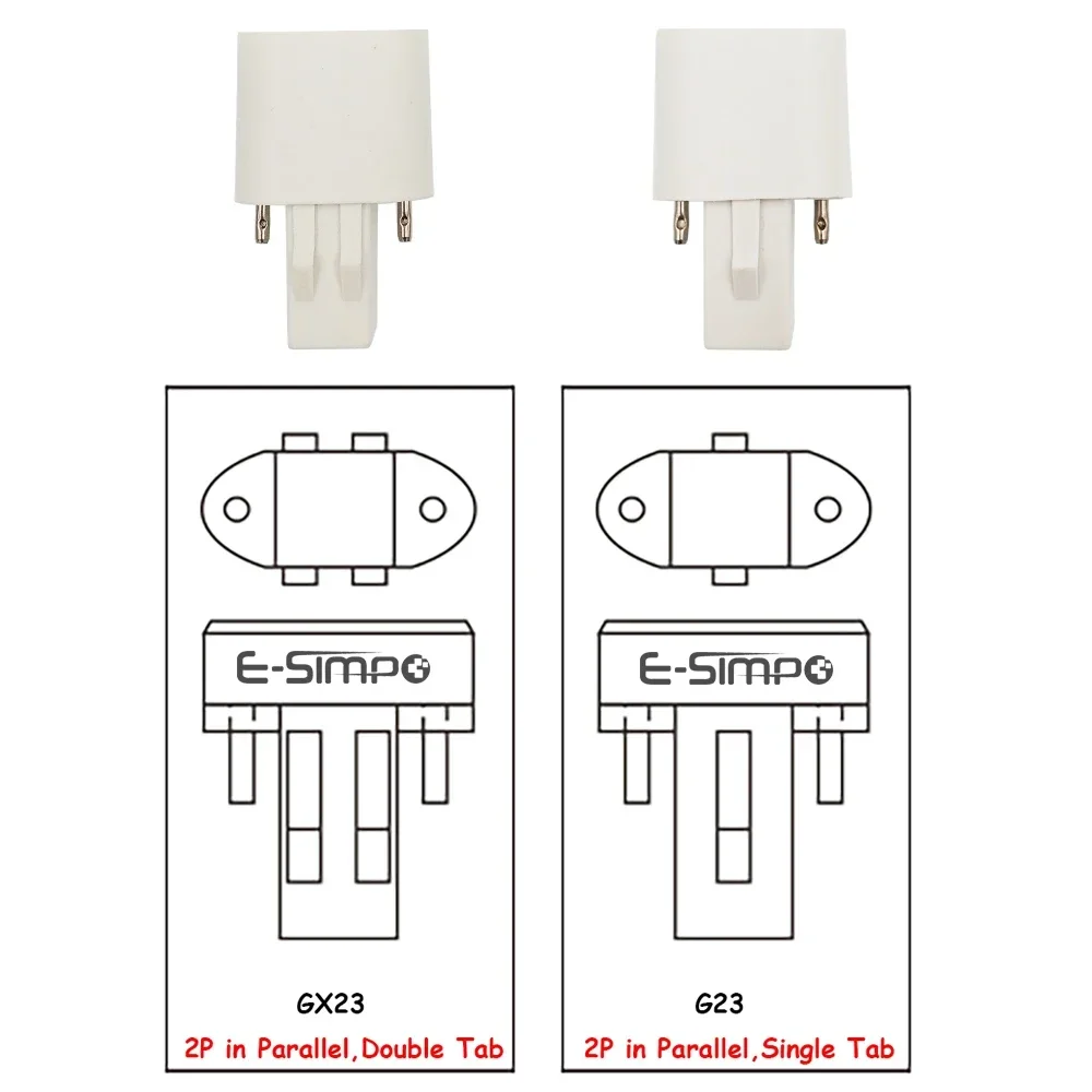 2 uds LED PL G23 GX23 3W4W5W7W bombilla enchufe lateral Horizontal Ceil CFL PL-S 7W 9W 13W lectura lámpara de escritorio de mesa reemplazo, quitar balastro