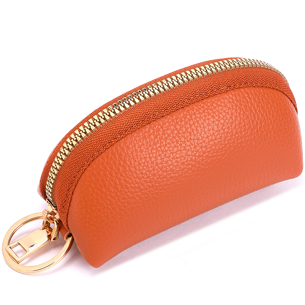 Men Lychee Patterned Soft Leather Fashionable Key Bag Zipper Cute Mini Zero Wallet Girl