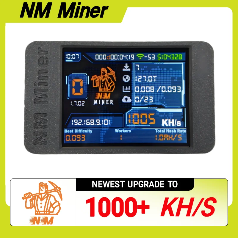 NMMiner NerdMiner V2 Hashrate 1000KH/s Lucky Miner ESP32 2.8 polegadas Smart Display Crypto Solo Lottery Bitcoin ESP32-2432S028R