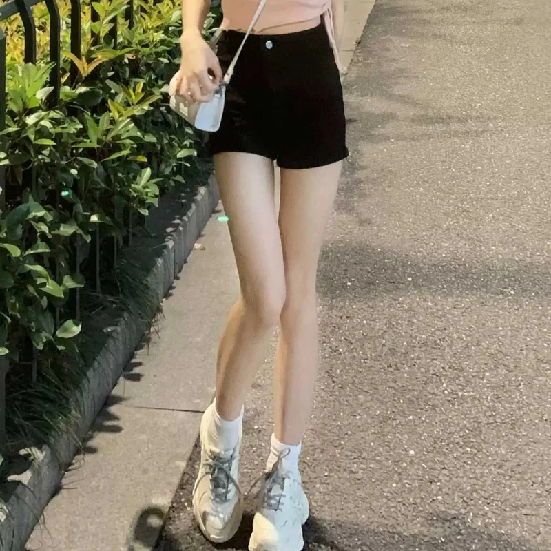 ヨーロッパスタイルのデニムショーツ女性のためのローウエストイン夏ヒップカバーセクシーなホットガールズソリッドオールマッチストリートカジュアル Y2k